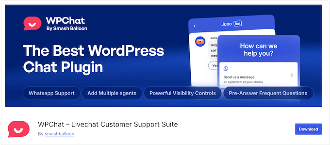 The free WPChat WordPress plugin 