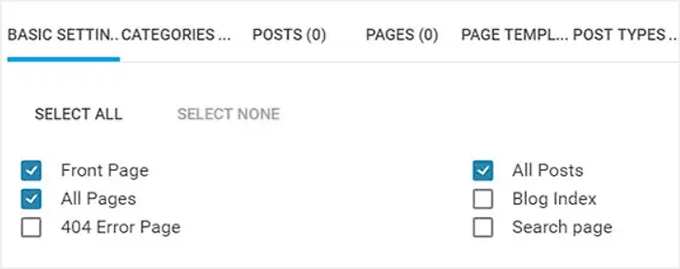 Configurează unde să afișezi pop-up-ul cu intenție de ieșire în Thrive Leads