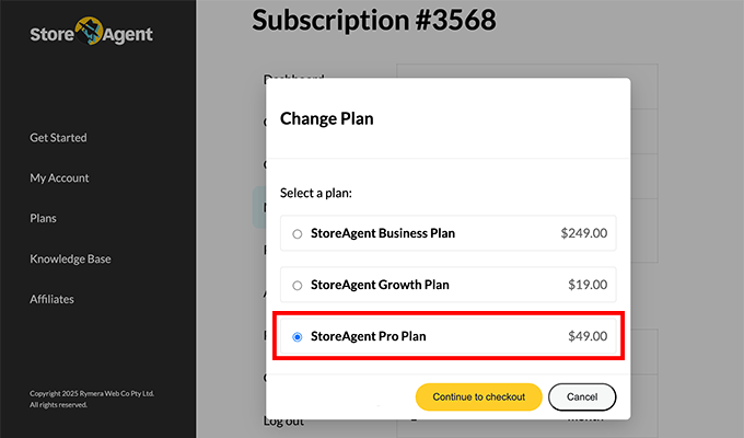 StoreAgent Pro plan