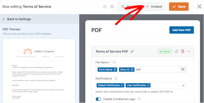 WPForms'a Gömme Düğmesi