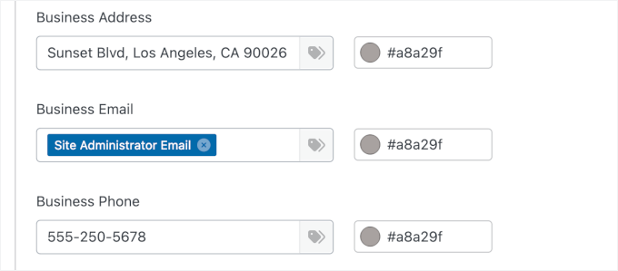 PDF başlığına işletme ayrıntıları ekleme