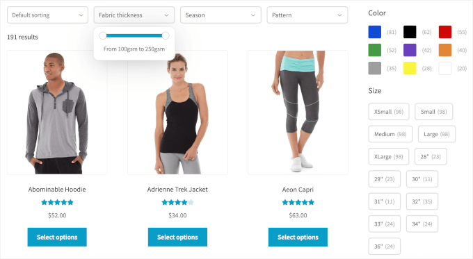 Barn2's filters on the front end