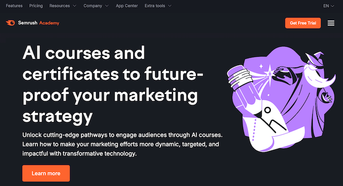 Accessing Semrush's free AI resources 