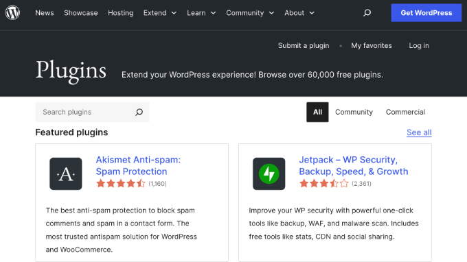 Directory dei plugin di WordPress