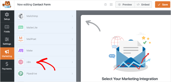 Adding the n8n Addon in WPForms