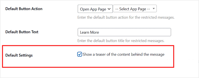 Standard-Einschränkungsnachricht in MemberPress AppKit hinzufügen