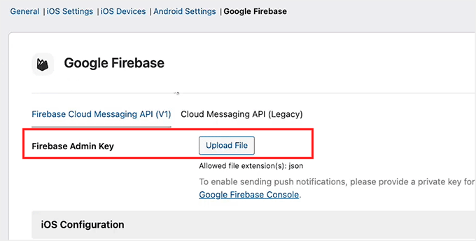 Firebase Admin-Schlüssel in MemberPress AppKit hinzufügen