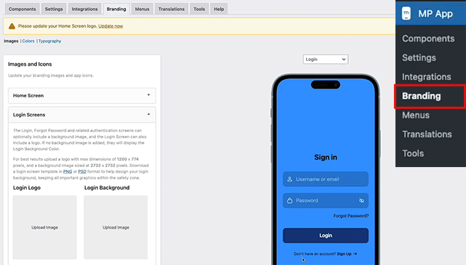 Bildsymbole für Ihre App in MemberPress AppKit hinzufügen