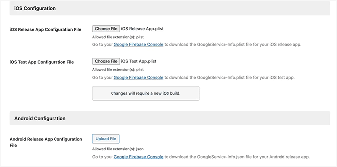 Firebase-Datei für Android- und iOS-Apps in MemberPress AppKit hinzufügen