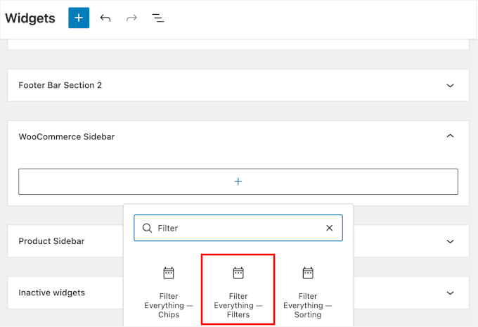 Adding the Filter Everything - Filter widget