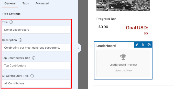 Dostosowywanie ustawień tytułu