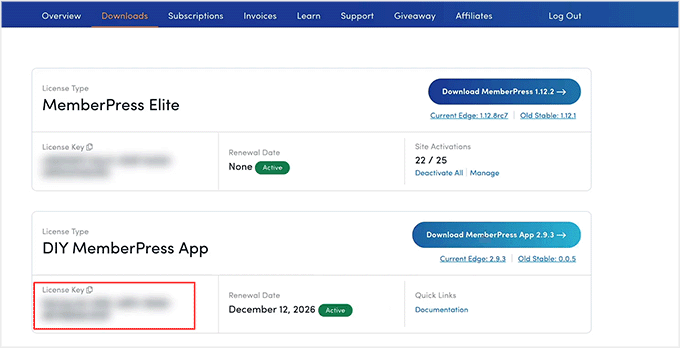 MemberPress AppKit Lizenzschlüssel kopieren