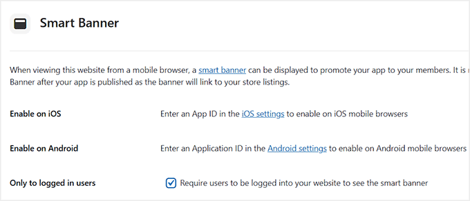 Smart Banners in MemberPress AppKit aktivieren