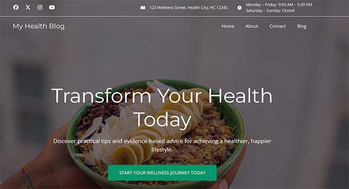 Health blog created with SeedProd AI