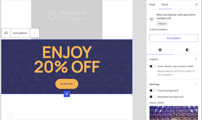 Pattern in modalità isolata Pattern in modalità isolata