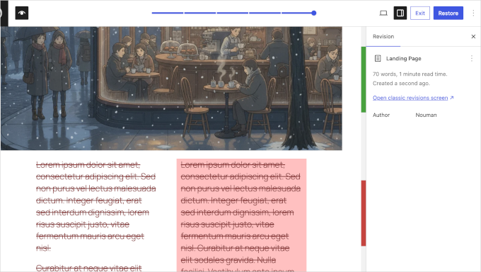 Revisioni visive in WordPress 7.0 Revisioni visive in WordPress 7.0