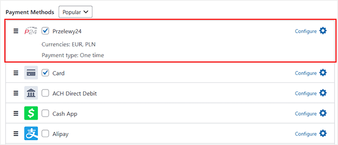 Add Przelewy24 as a payment option in WP Simple Pay