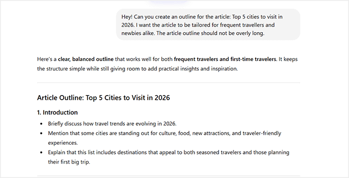 Erstellen Sie eine Artikelübersicht mit ChatGPT