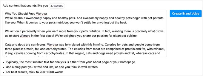 Erstellen Sie einen Marken-Ton mit Semrush KI-Artikelgenerator