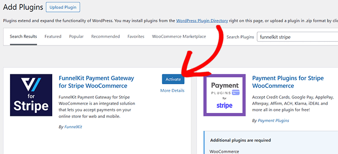 Install FunnelKit payment gateway for WooCommerce