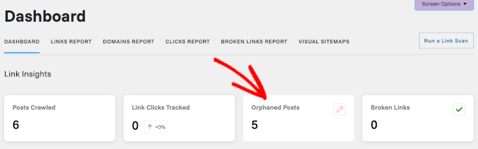 Link Whisper'ın yetim gönderi raporu