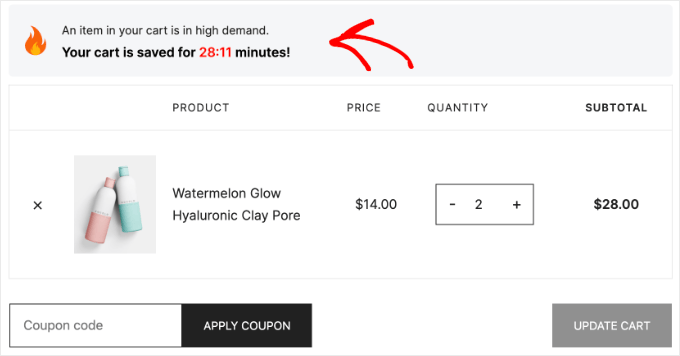 Merchant Cart Timer Preview