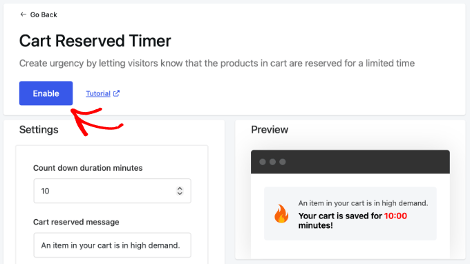 Enabling the Cart Reserved Timer Module in Merchant
