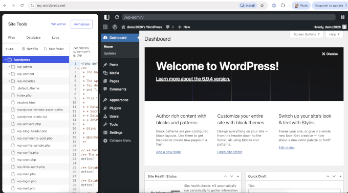 Using WordPress in browser without any installation or hosting