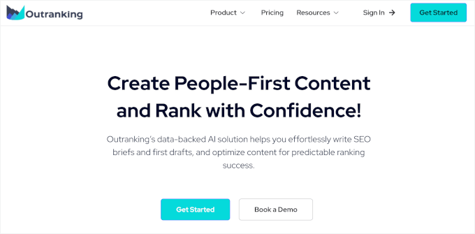 Outranking ana sayfası