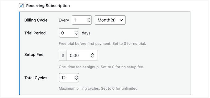 Collecting a recurring subscription in WordPress Collecting a recurring subscription in WordPress