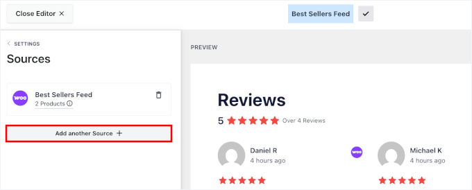 Klicken auf die Schaltfläche „Weitere Quelle hinzufügen“