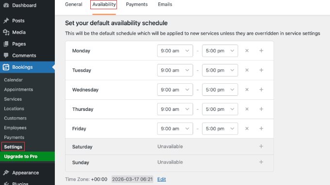 Ustawianie dostępności w Sugar Calendar Bookings