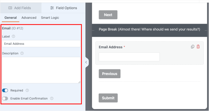 Rendre l'email obligatoire