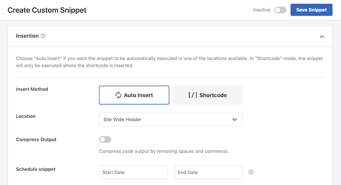 How to auto-insert code into WordPress using WPCode
