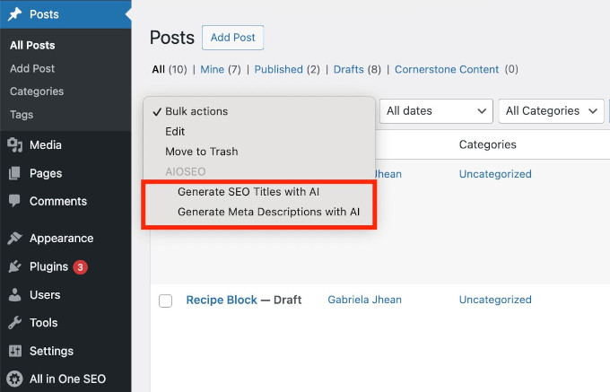 Gerador em massa de títulos e descrições de SEO com IA