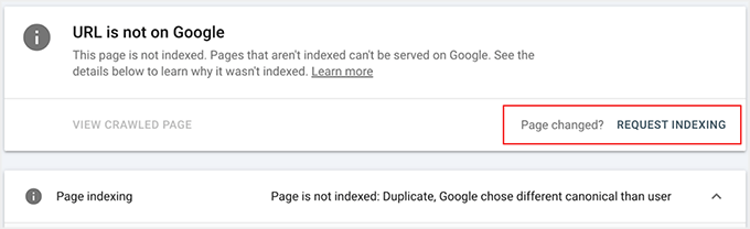 Clicar no botão Solicitar indexação no Google Search Console
