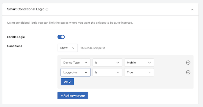 How to add code to your website using smart conditional logic