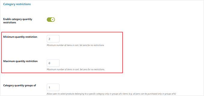 Configurar restricciones de categoría en YITH Configurar restricciones de categoría en YITH