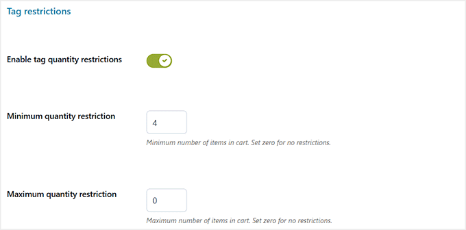 Habilitar restricciones de etiquetas en YITH Habilitar restricciones de etiquetas en YITH