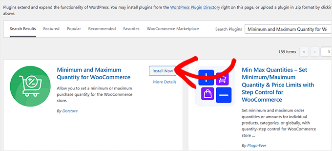 Instalar y activar Cantidad mínima y máxima para WooCommerce Instalar y activar Cantidad mínima y máxima para WooCommerce
