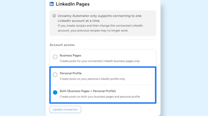 Conectar a perfis pessoais do LinkedIn