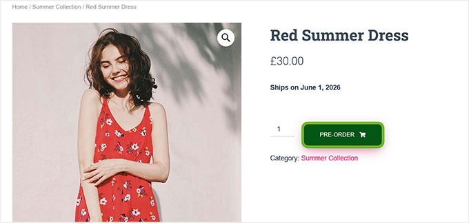 Prévia ao vivo de pré-pedidos no Merchant