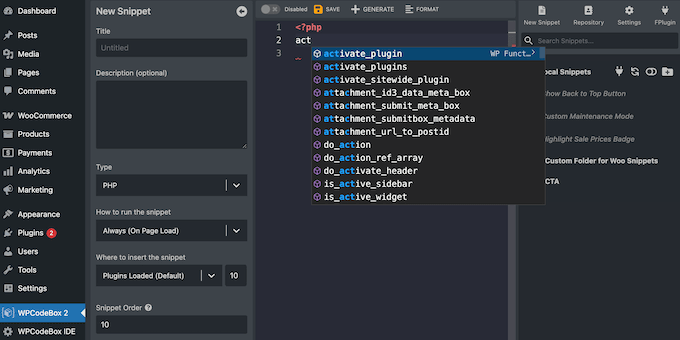 Adding custom PHP, HTML, and more to your WordPress website using WPCodeBox