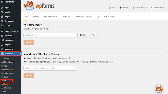 Importare i tuoi moduli Contact Form 7 in un nuovo plugin