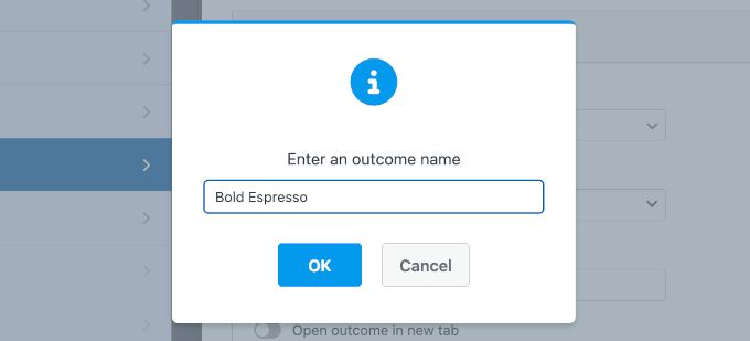 Naming new outcome