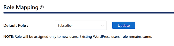 Choosing a default role for new users signing in using miniOrange SAML SSO