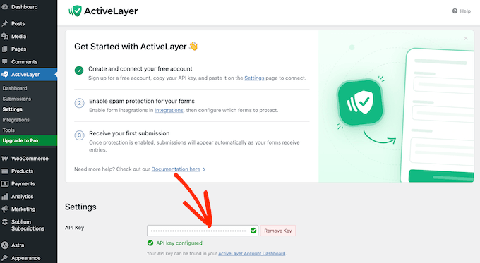 Konfigurera ActiveLayer spam-skyddstjänst