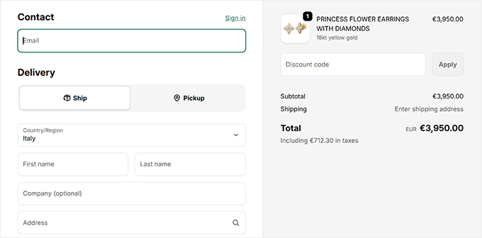 Roberto Coin website example