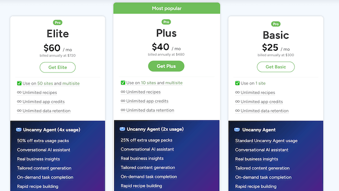 Uncanny Agent's pricing and plans 