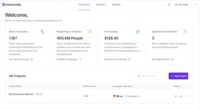 Translating your site into multiple languages using Universally 